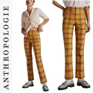 Anthropologie Maeve The Essential Slim Kick Flare Pants Yellow Size 2